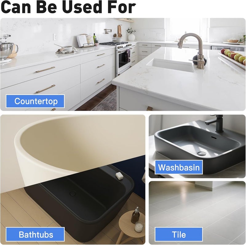DWIL Tile Paint, Tub and Tile Refinishing Kit with Tools, Bathtub Paint Water Based &Low Odor, Easy to Use for Bathroom Kitchen, Semi-Gloss Vanilla White - Image 5